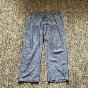 Old Navy Blue Wide Leg Linen Pull String Pants